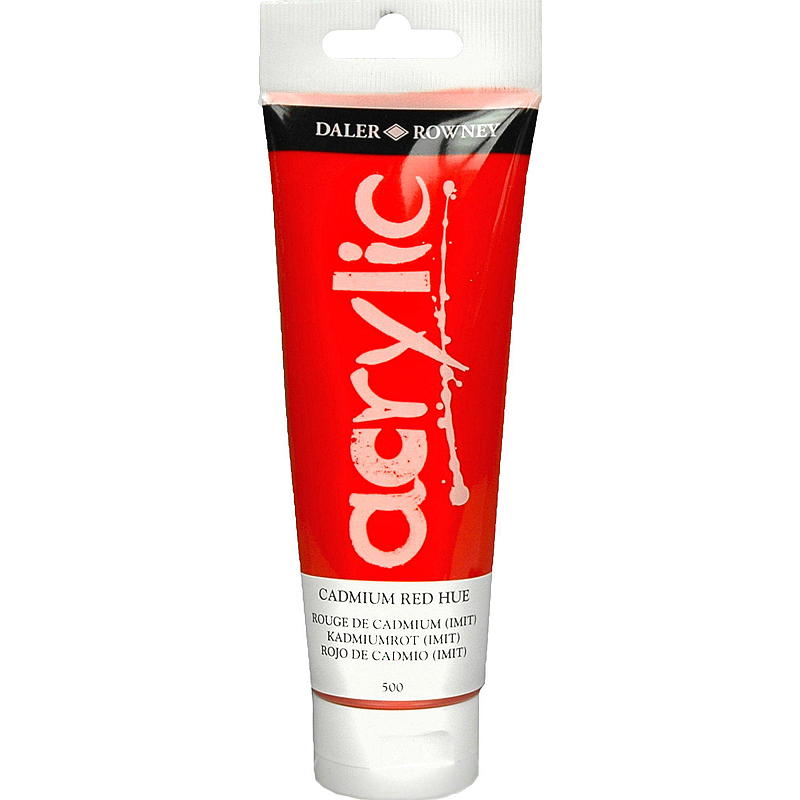 Peinture acrylique Dealer & Rowney 120 ml, rouge cadmium