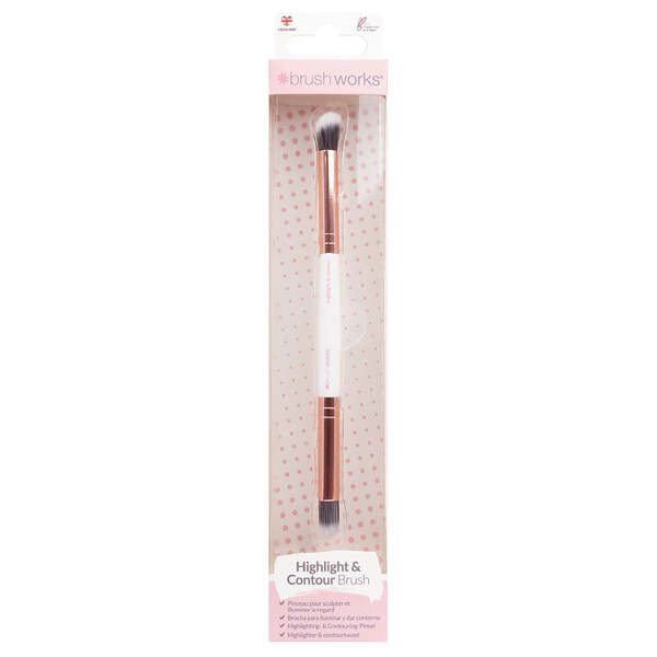 Brushworks witte en gouden highlight- en contourkwast