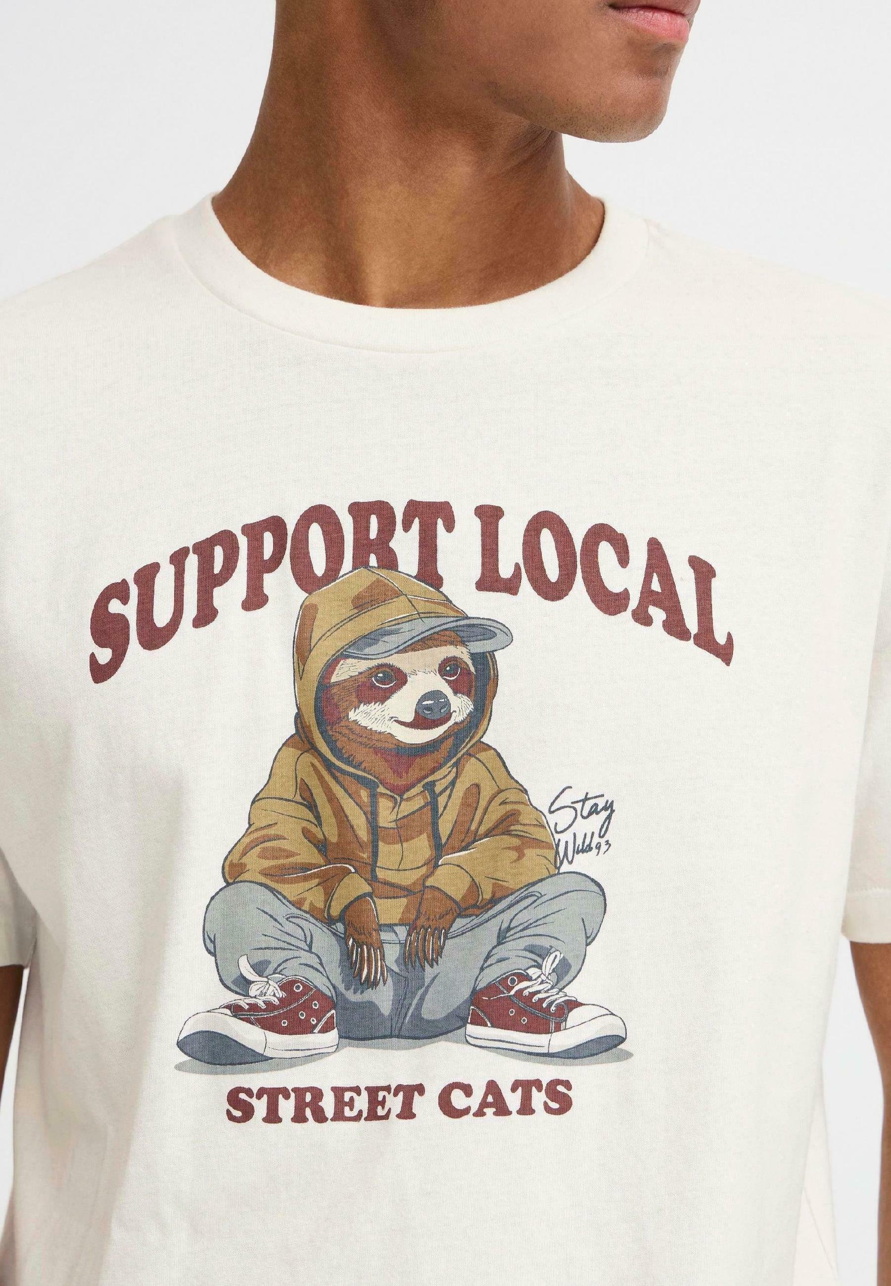 T-shirt Blend Print - vaniglia ghiaccio