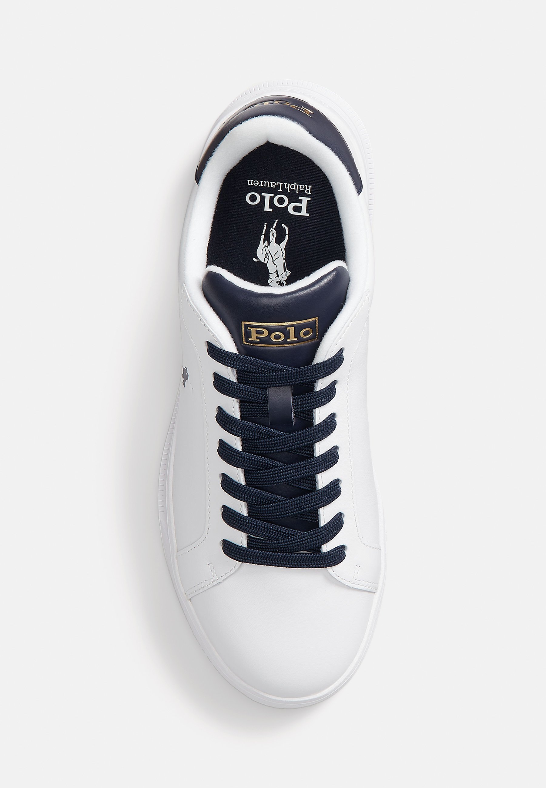 Polo Ralph Lauren COURT LEATHER SNEAKER - Sneakers - wit/marineblauw