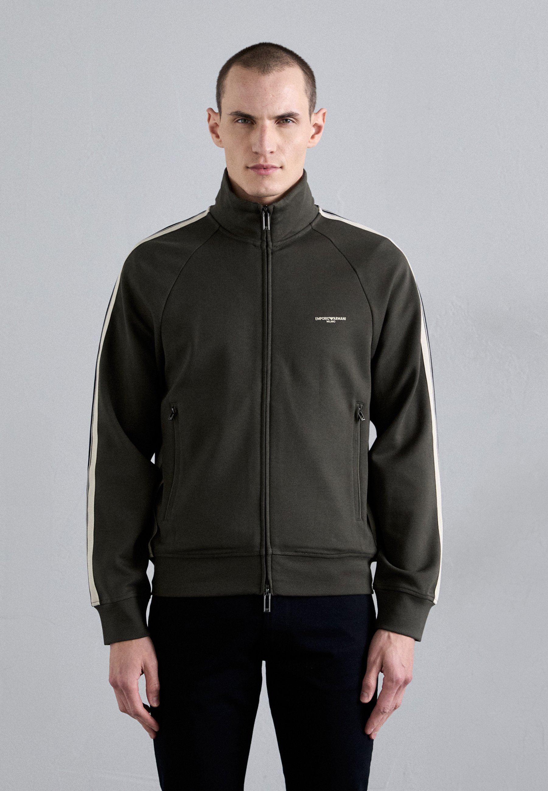 Emporio Armani Mikina na zips - čierna atramentová