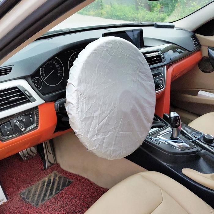 Parasol para volante de coche, parasol para ventana lateral, funda de volante de tela plateada con revestimiento, color crema, herramientas solares < Equipos y accesorios