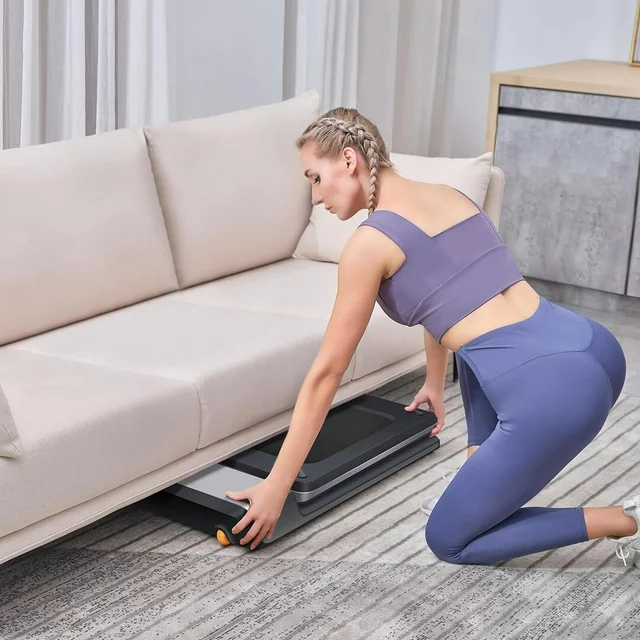 WalkingPad sammenleggbar tredemølle, ultratynn sammenleggbar tredemølle smart sammenleggbar gåmatte bærbar sikkerhets uten holder trenings- og løpeenhet P1 grå 0,5-3,72 mph