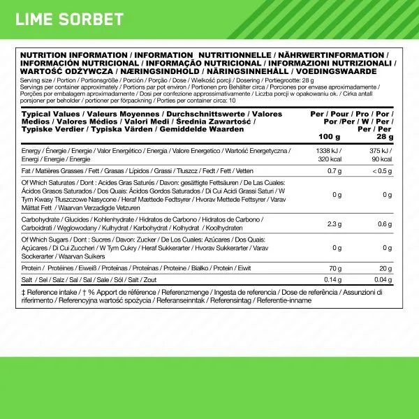 Optimum Nutrition Clear Protein Limettensorbet 280 g | Gesundheit | Superdrug