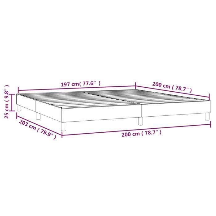 Cama de madera color topo de 200 x 200 cm - Estable y duradera - Estructura de cama de muelles color topo de 200 x 200 cm, tela 001_346771