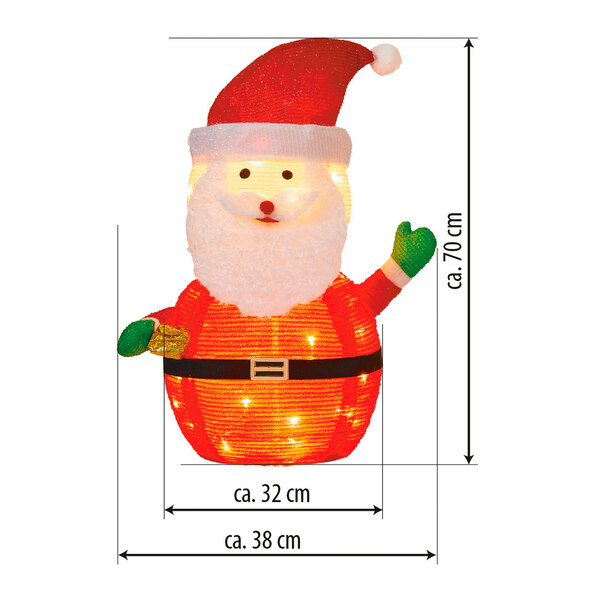 Figurină de Crăciun cu LED-uri, Moș Crăciun