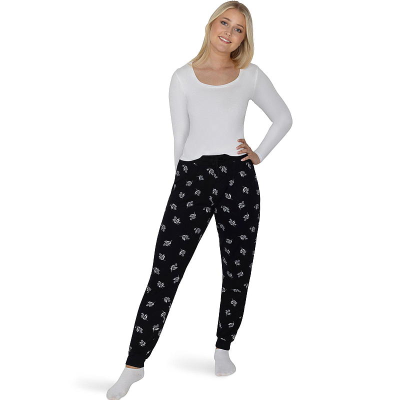 Mysiga byxor storlek S-XL med tryck i svart