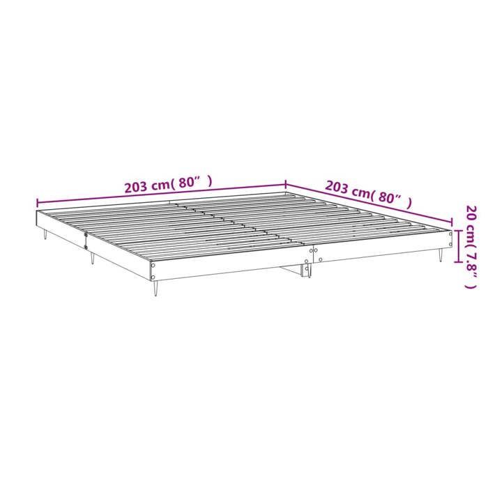 Gris 200 x 200 cm - Cama de madera - Carga máxima 150 kg - Estructura de cama - Colchón no incluido - Hormigón Gris 200x200 cm 005_842426