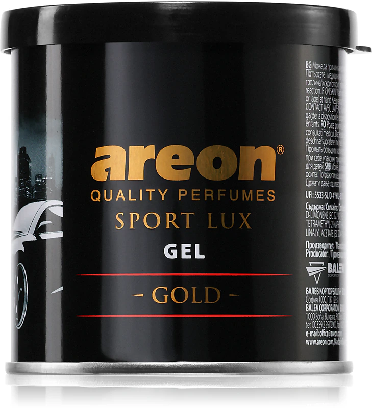 Areon Gel Sport Lux, fragrância para carro e casa.