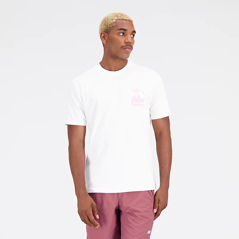 Tricou Homme Essentials Always Half Full din jerseu de bumbac - ALB