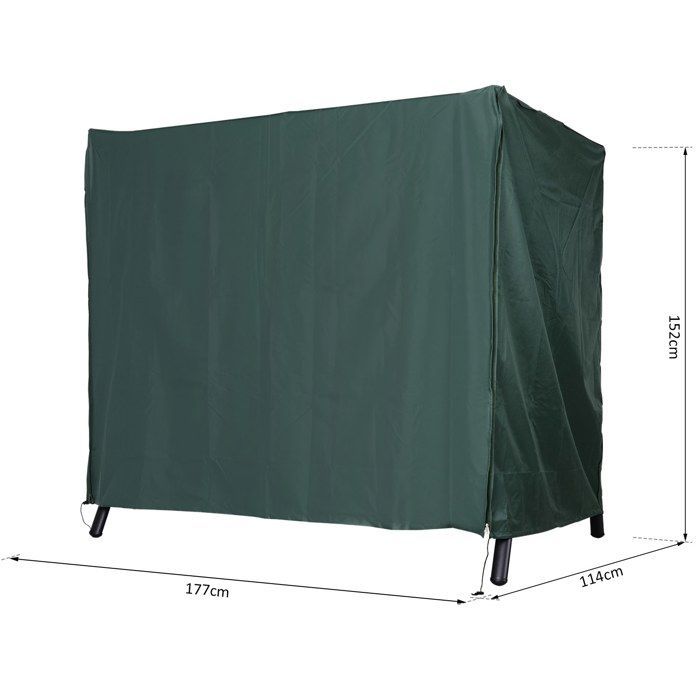 Protective cover for garden swing - Outsunny - Oxford fabric - zip opening - 177 x 114 x 152 cm - dark green