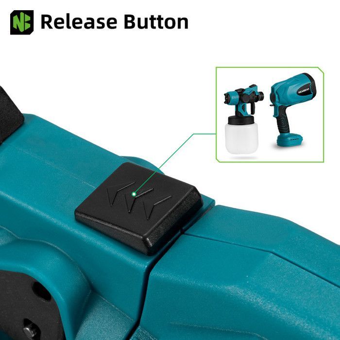 Paint Sprayer - NEWBENY - Cordless Electric 800 ml - 1.8 mm Nozzle - 2 x 1500 mAh