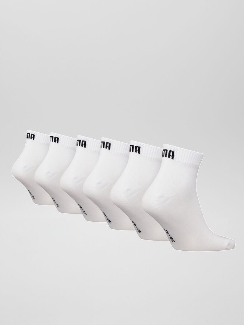 Conjunto de 6 pares de meias Puma unissex - BRANCAS