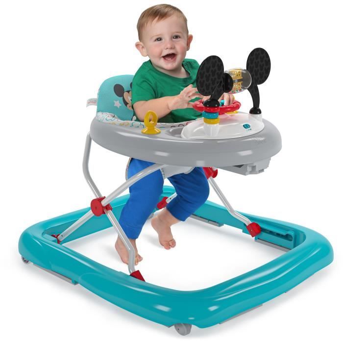DISNEY BABY - TOPOLINO - Girello convertibile e pieghevole 2 in 1 con giocattolo attività rimovibile integrato, regalo per neonati