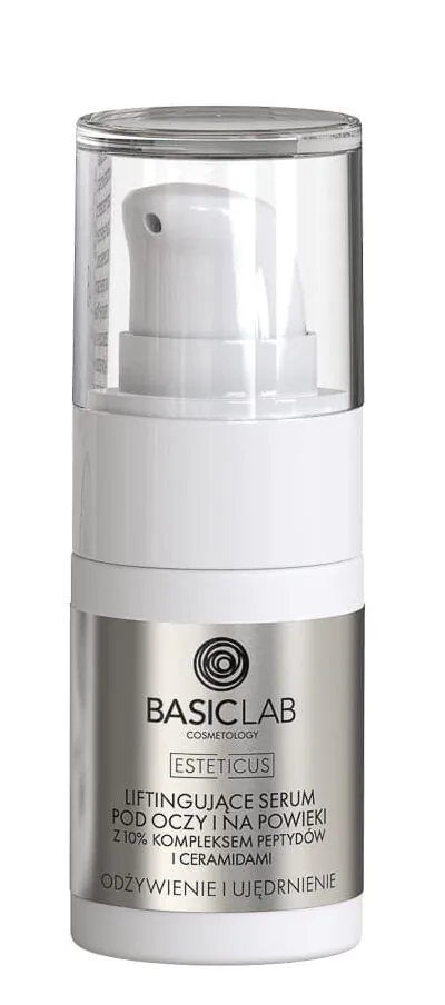 BasicLab Esteticus Liftingujące serum pod oczy z kompleksem peptydów 10%