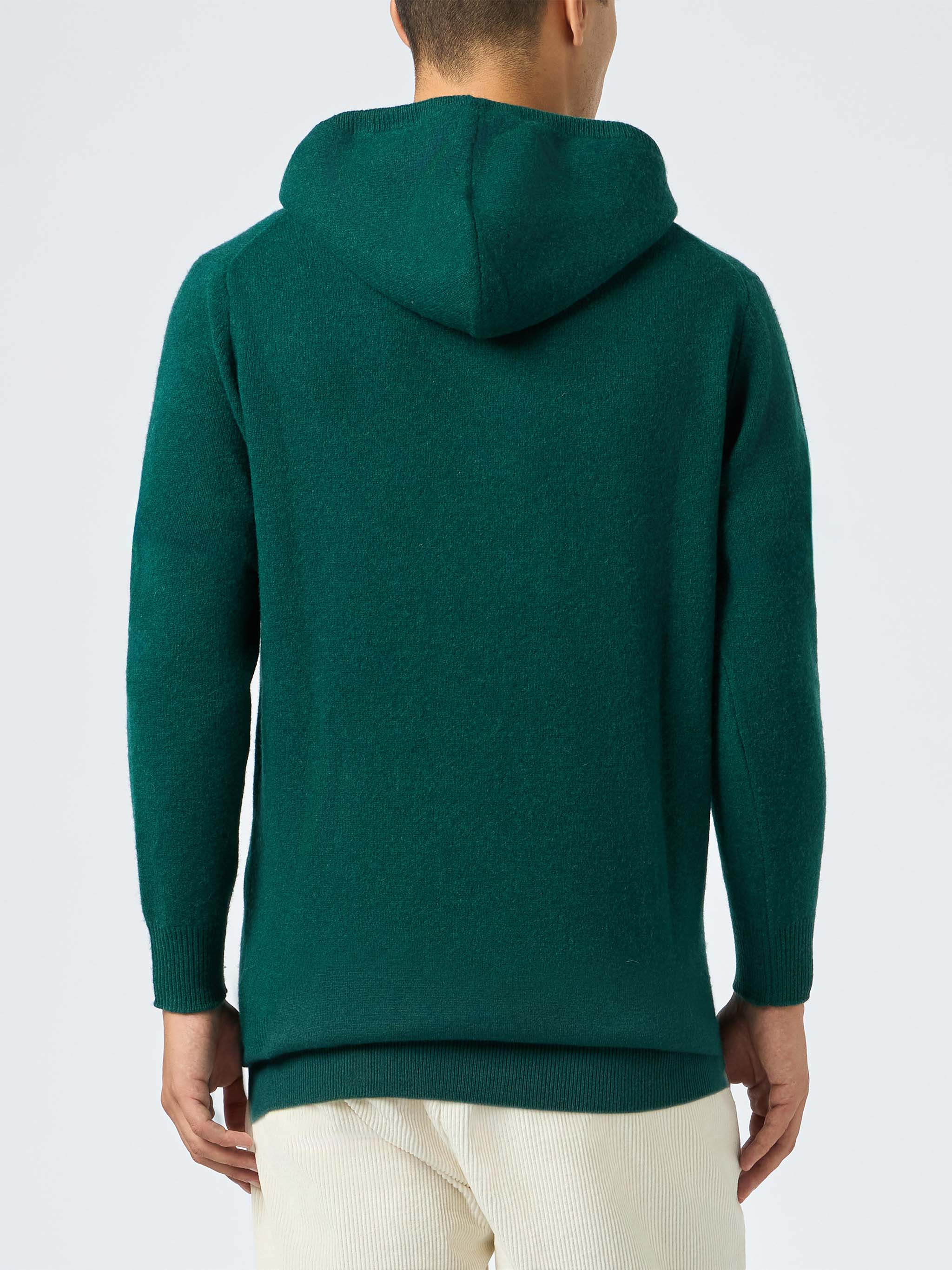 Suéter com capuz Mahony masculino verde estilo inglês
