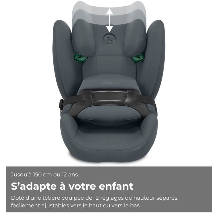 Silla de coche Cybex Pallas B i-Size CBX - 76 a 150 cm - 9 a 50 kg - 15 meses a 12 años - Gris oscuro Cobblestone