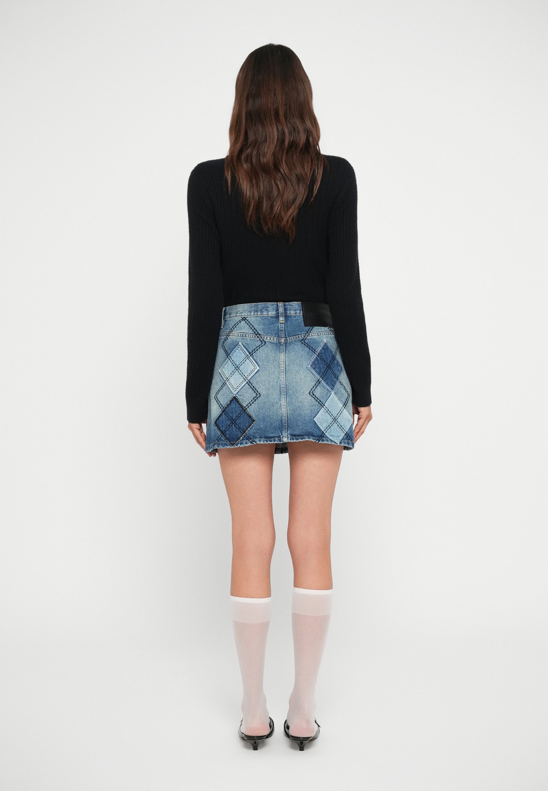 MARC JACOBS ARGYLE PATCHWORK - Jeansrock - Hellblau