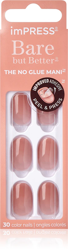 Unhas postiças autoadesivas KISS imPRESS Bare but Better