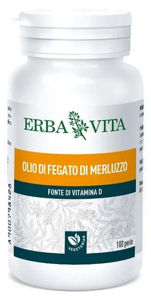 ERBA VITA Supplément 100 perles à l'huile de foie de morue Erba Vita