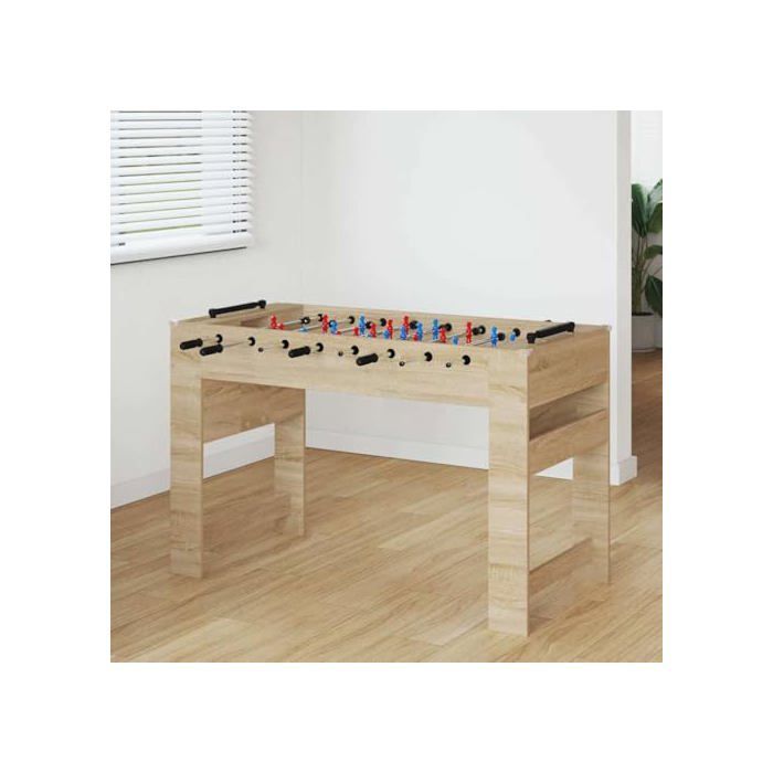 vidaXL Tafelvoetbaltafel van bewerkt hout - Sonoma Eiken - 125x60,5x80 cm - Antislip handgrepen - 22 spelers