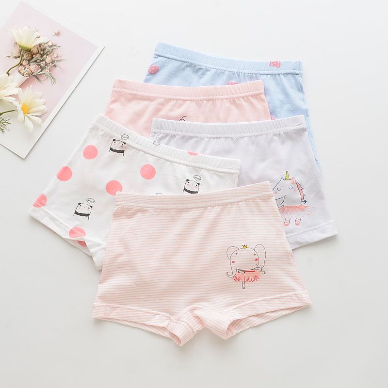 5 piezas/calzoncillos bóxer de algodón para niñas, bragas bóxer para niñas, calzoncillos bóxer, ropa interior infantil, bragas para niños