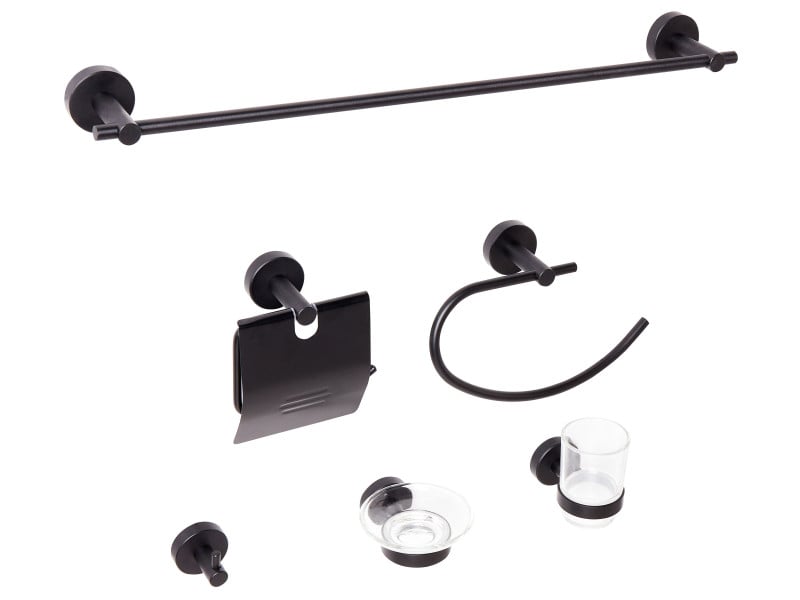 Komplet uchwytów łazienkowych aluminium czarny