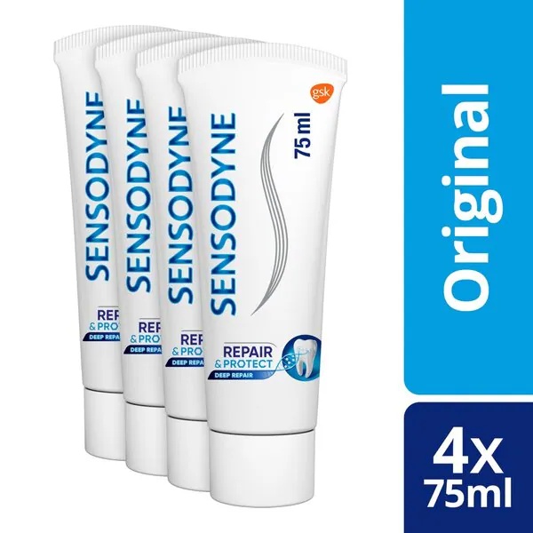 Zubná pasta Sensodyne Repair & Protect Cool Mint<br>Zdravotnícka pomôcka - 4 x 75 ml