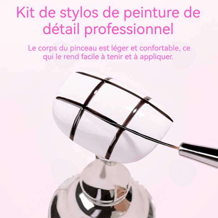 Set de manicura y pedicura, set de 5 pinceles para decoración de uñas, pinceles de detalle, pinceles para decoración de uñas en gel.