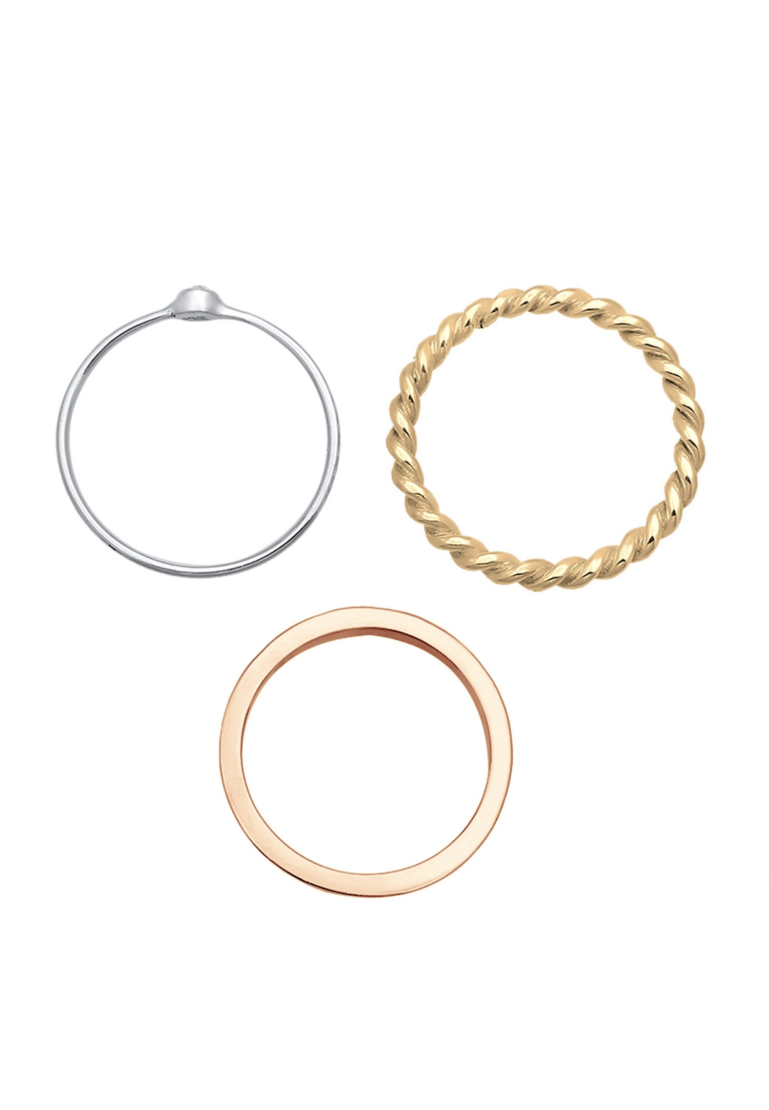 Elli Femmes Set Solitaire Basic Torsadé avec Cristal en argent sterling 925