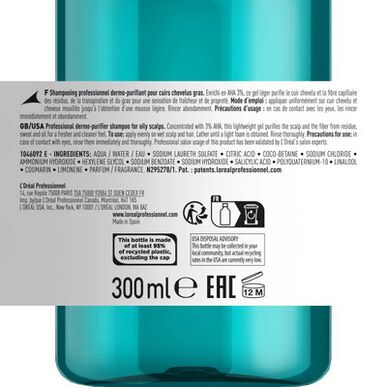 L'Oréal Professionnel Serie Expert Scalp Advanced Pelliculaire Schampo Lugnande torr och fet hårbotten Anti-mjällschampo 300 ml 300 ml