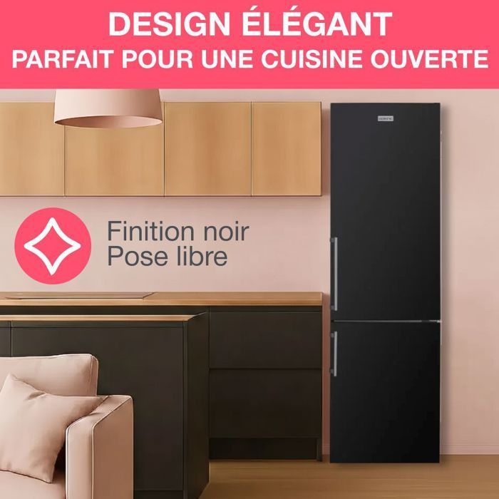 Frigorifero combinato - OCEANIC - OCEAFC262STDB - 262 L - Classe energetica D - 55 x 56 x 180 cm - Nero