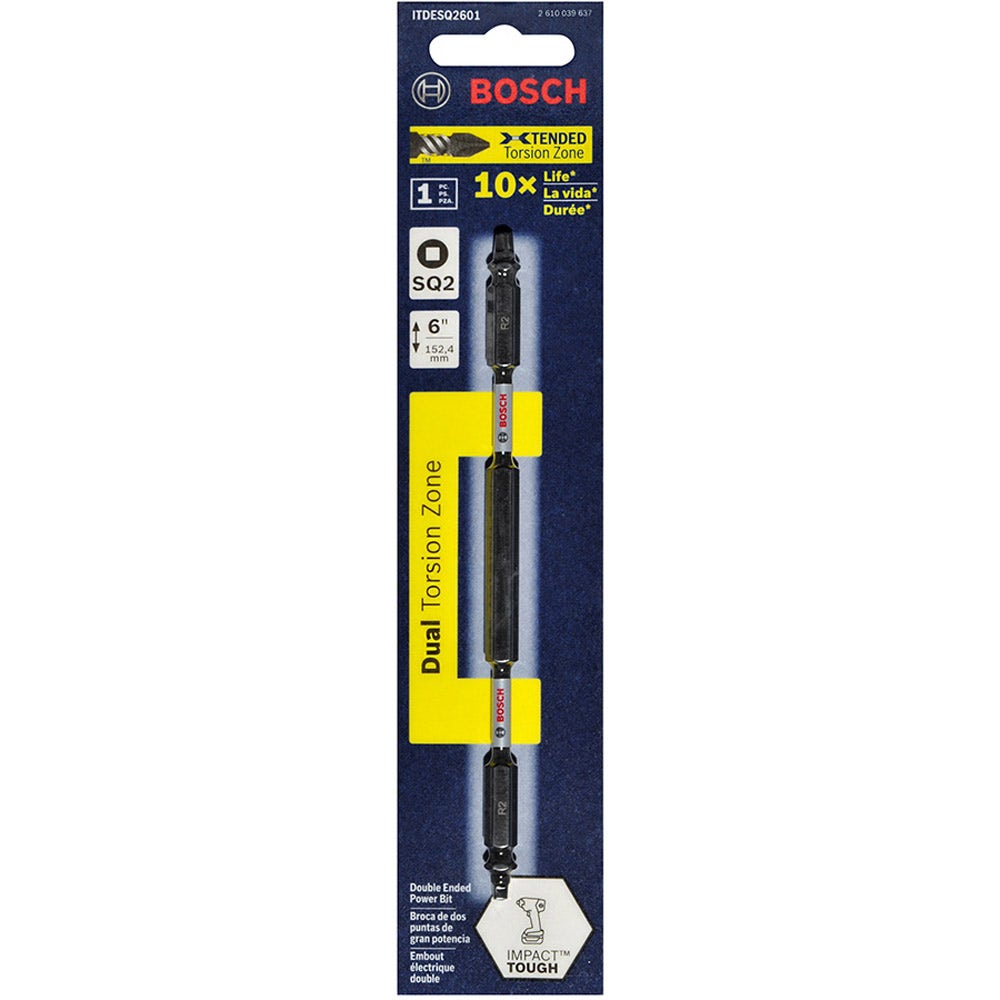 Pontas duplas para parafusadeiras de impacto BOSCH R2 x 150 mm Robertson/Quadrada – RESISTENTES A IMPACTOS
