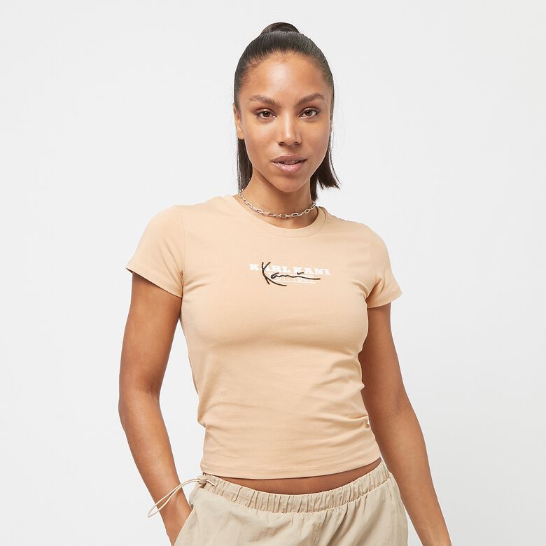 Mały, dopasowany t-shirt z podpisem