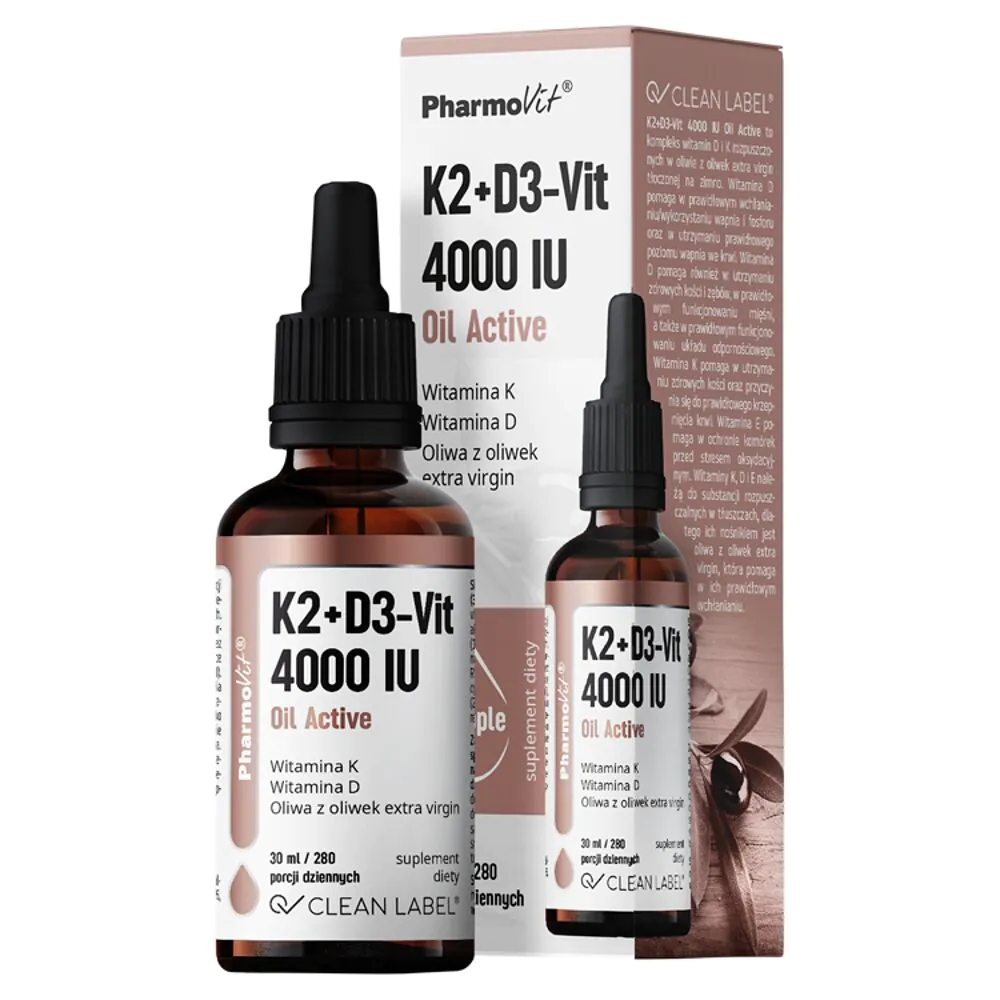 Pharmovit Clean Label K2+D3-Vit 4000 IU Oil Active Krople