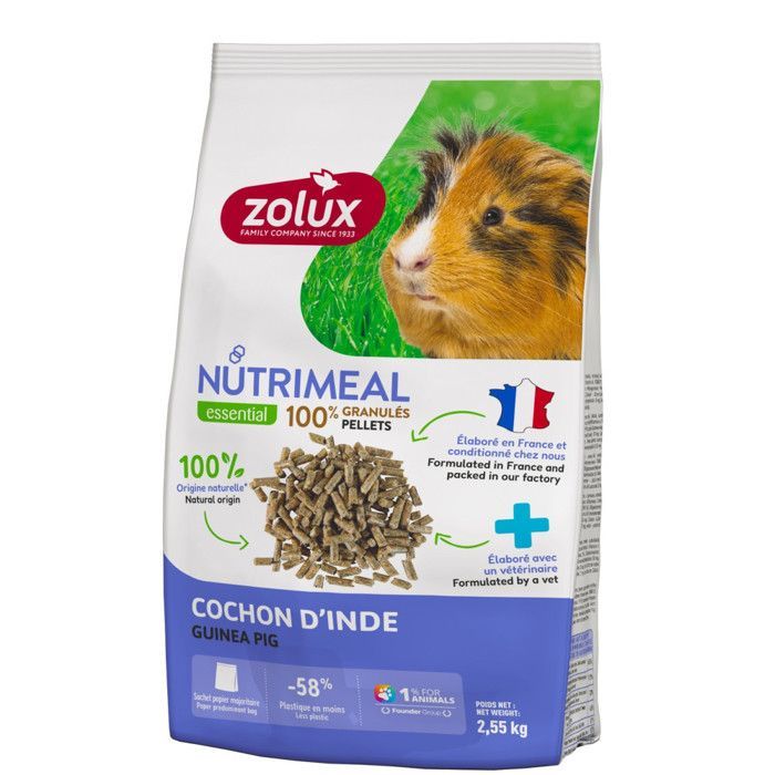 Aliment Granulés pour cochon d'Inde Nutrimeal sac de 2.55 kg - zolux