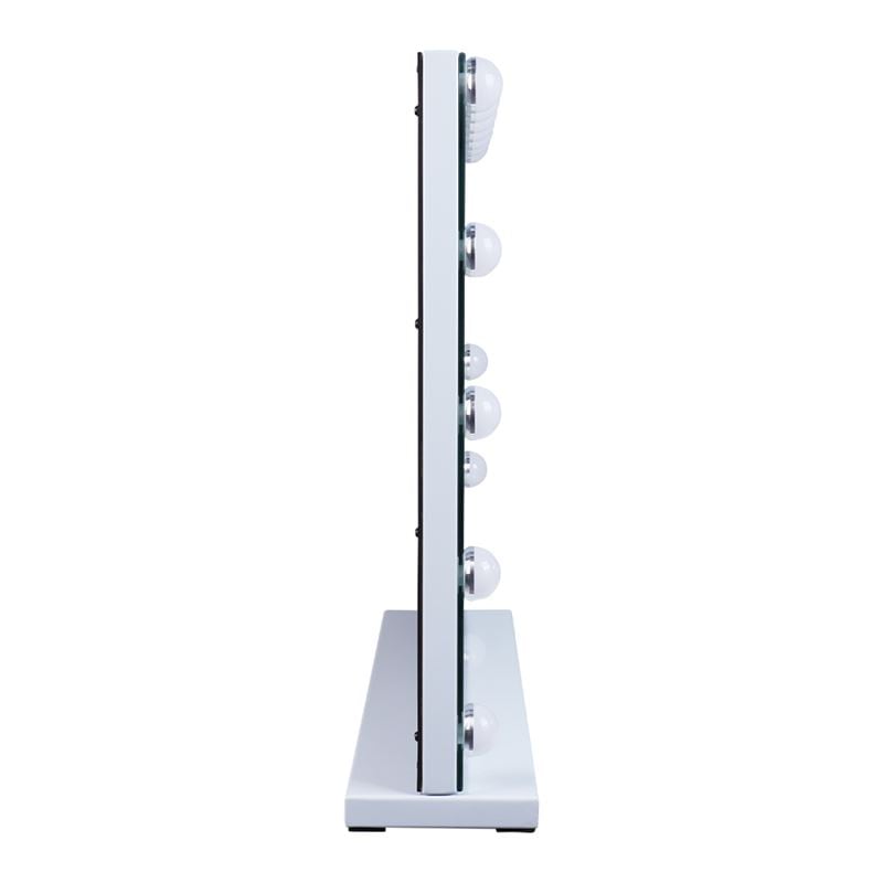 Espejo de maquillaje UNIQ XL estilo Hollywood con 15 LED y función táctil – Blanco