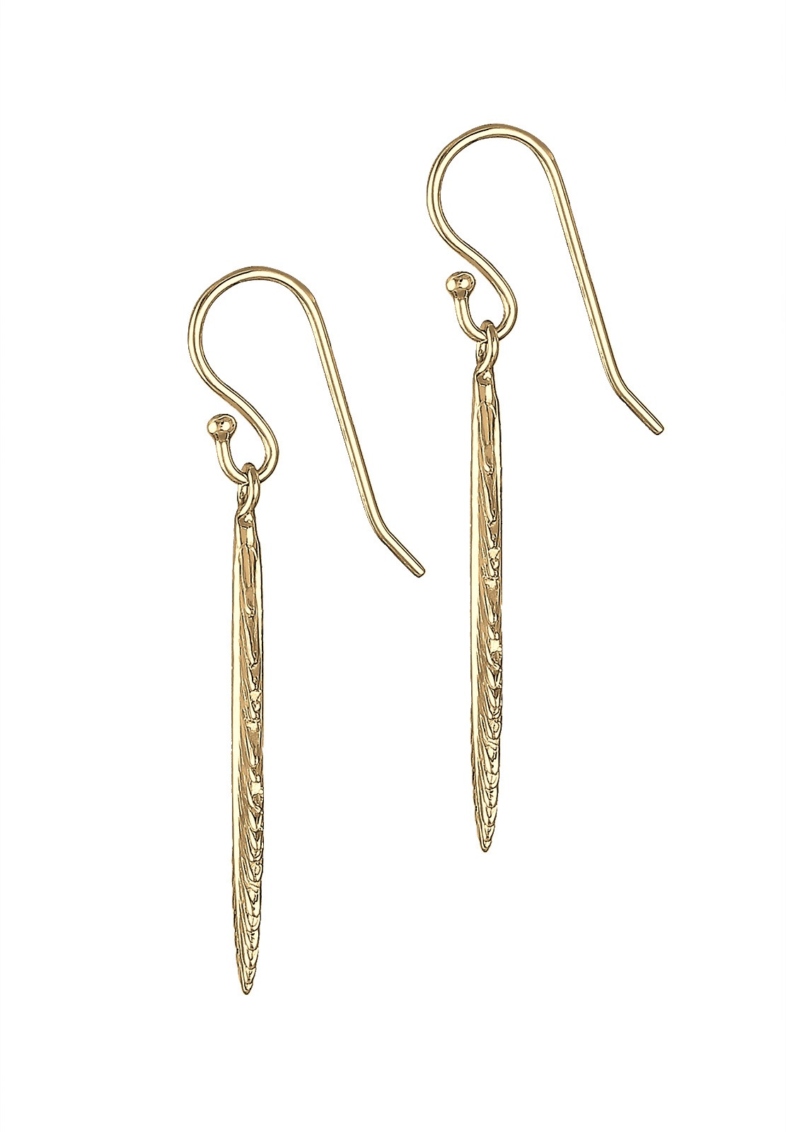Elli Femmes Pendentif d'oreilles Plume Boho en Argent Sterling 925