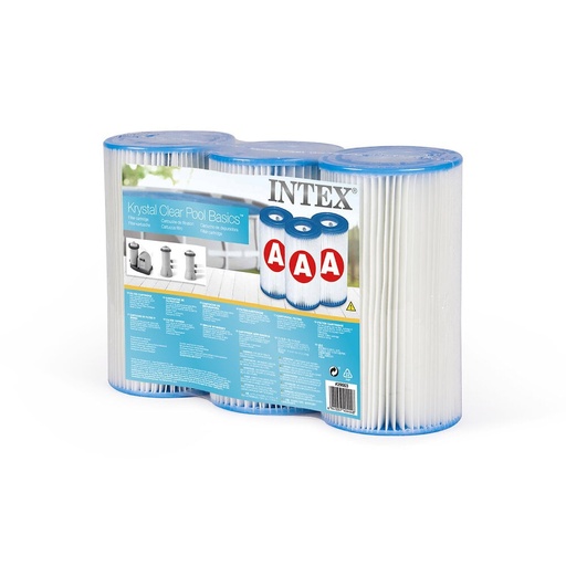 Lot de 3 cartouches filtrantes pour piscines Intex