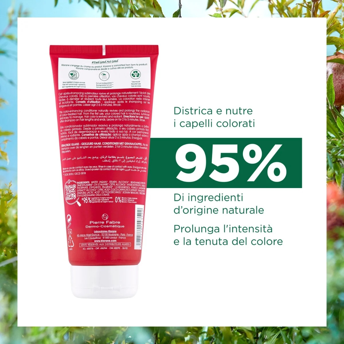 KLORANE Conditioner met granaatappel voor gekleurd haar 200 ml