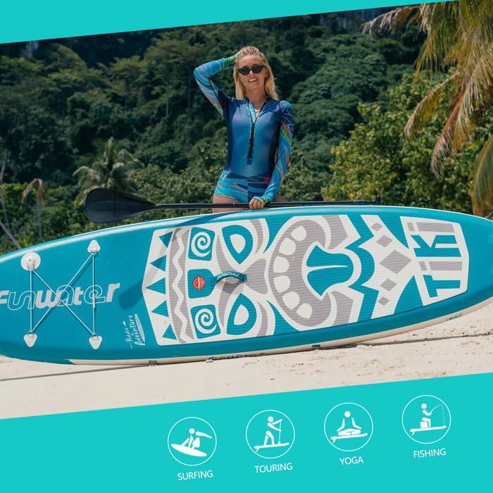FunWater SUPFW04A  Planche Paddle Tiki Gonflable 10'6