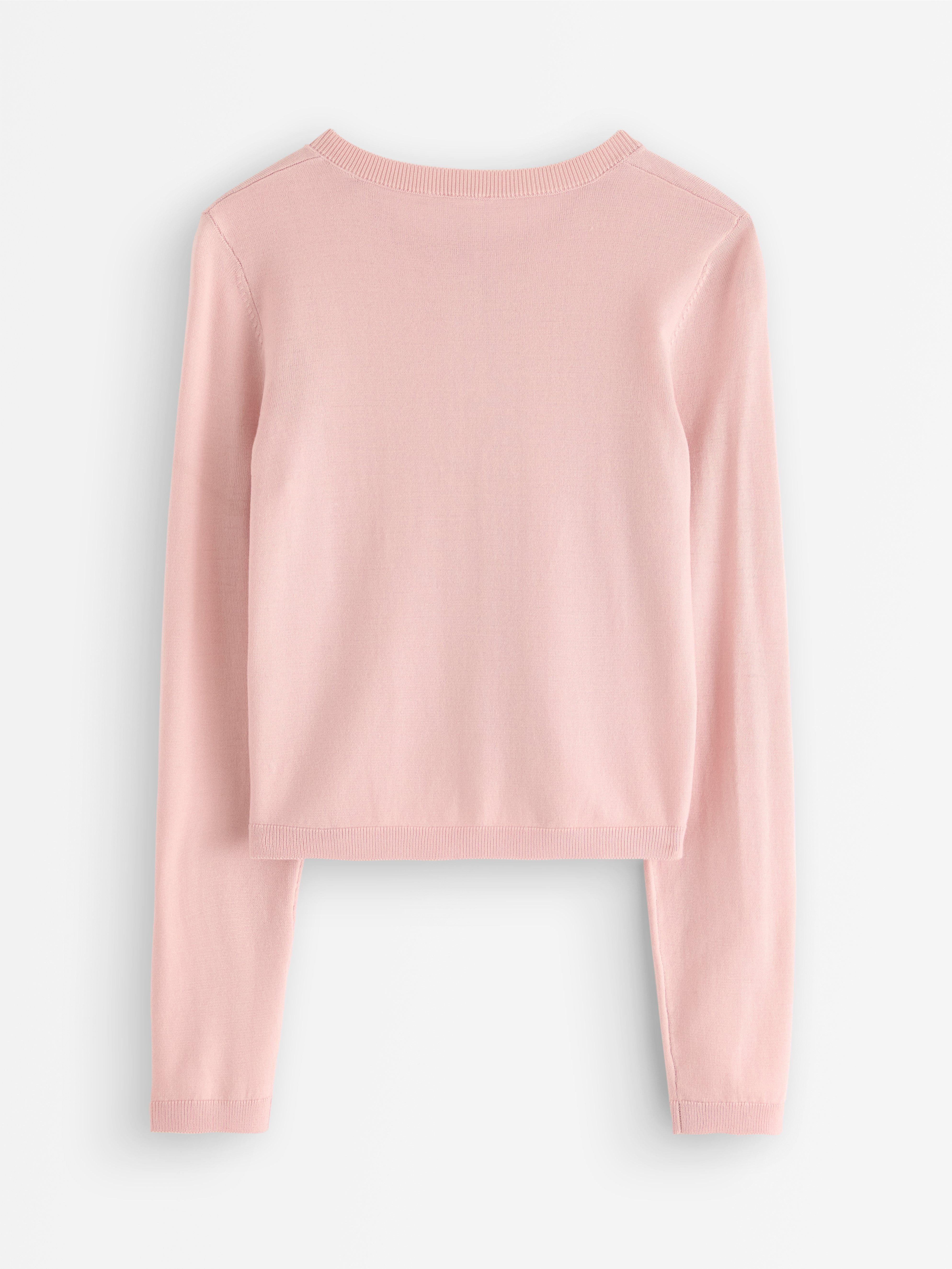 Cardigã Finstickad rosa claro