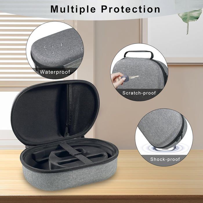 Étui rigide transport casque réalité virtuelle Apple Vision Pro - Compatible batterie chargeur portable résistant chocs chutes