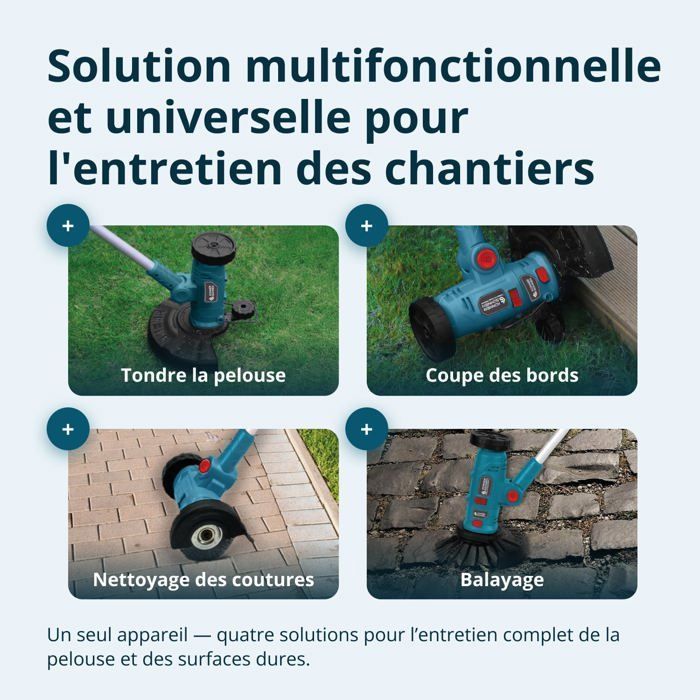 Taille-bordures multifonctions sans fil KS MFT-20V (batterie et chargeur - non inclus dans le kit)