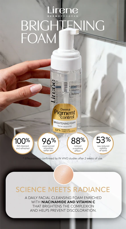 Lirene Derma Pigment Control Brightening Foam rozjasňujúca čistiaca pena pre pleť so zafarbením