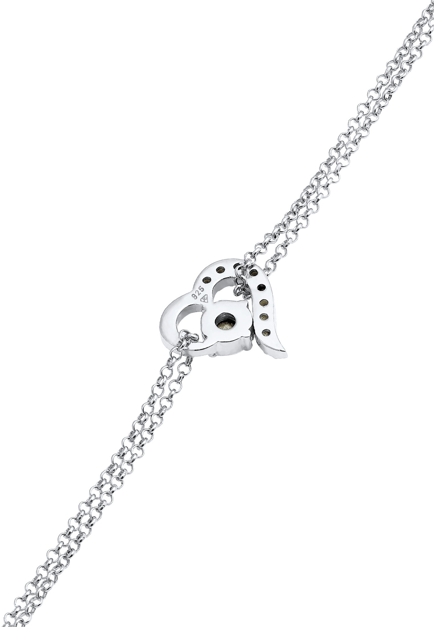 Elli Femmes symbole du cœur de l'amour avec cristaux en argent sterling 925