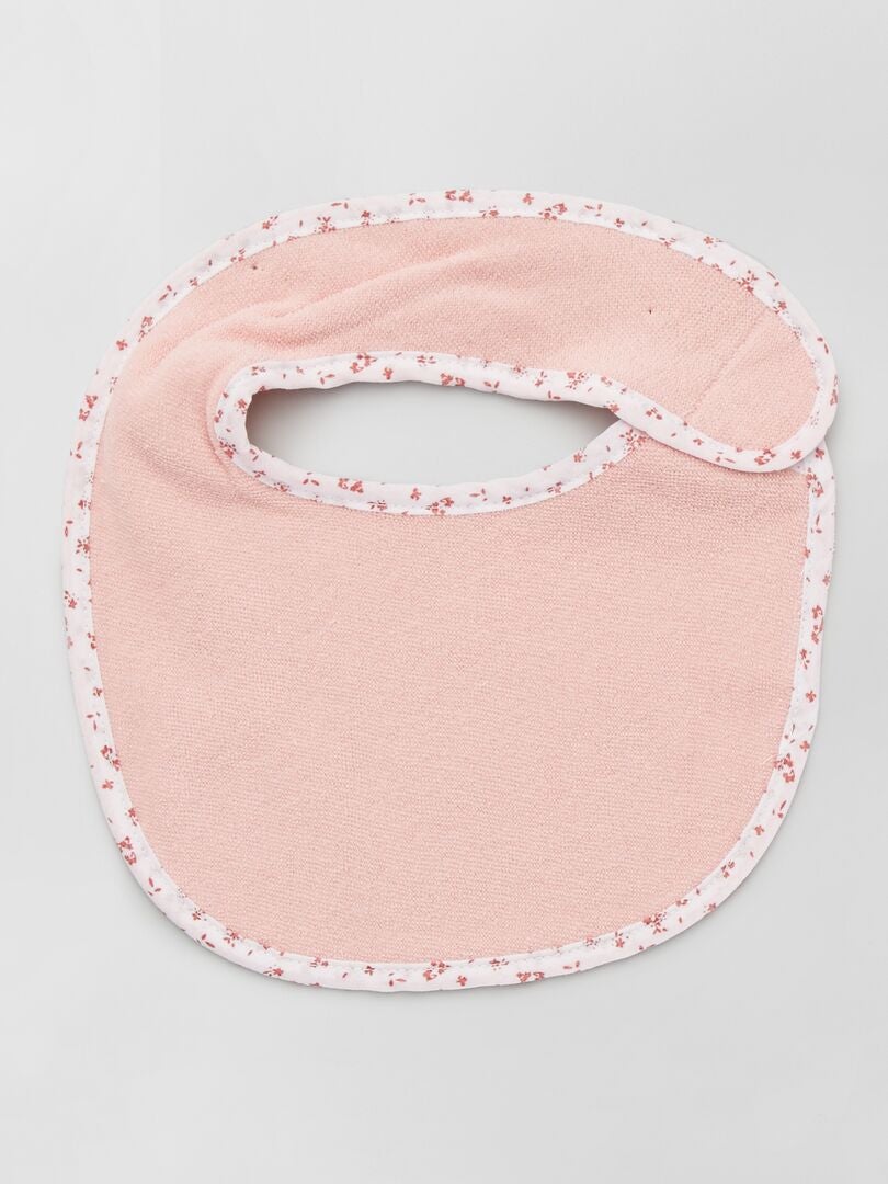 Set van 7 badstof slabbetjes met afscheurranden - ROZE
