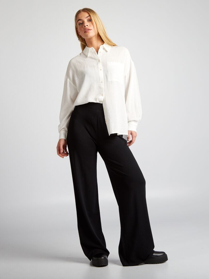 Camisa de color liso - BLANCA
