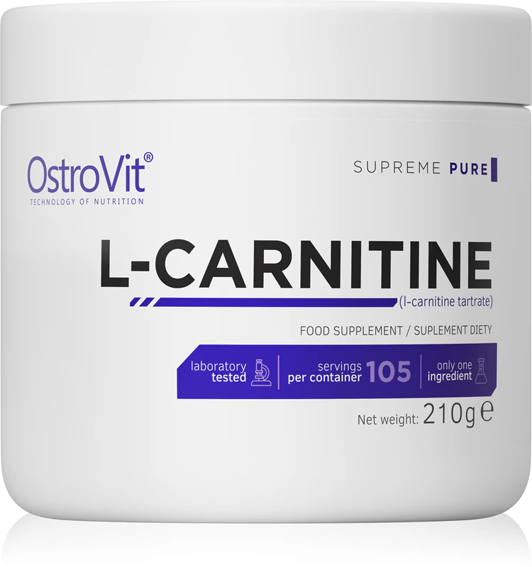 OstroVit Supreme Pure L-Carnitina é um suplemento alimentar para atletas.