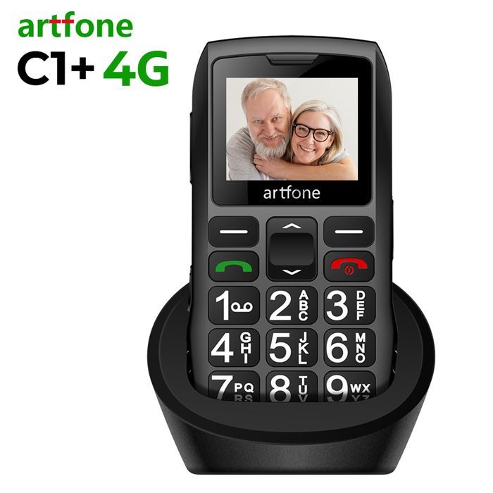 Téléphone Portable - Artfone - C1+ - 4G - Grandes Touches - Bouton SOS - Batterie 1400mAh